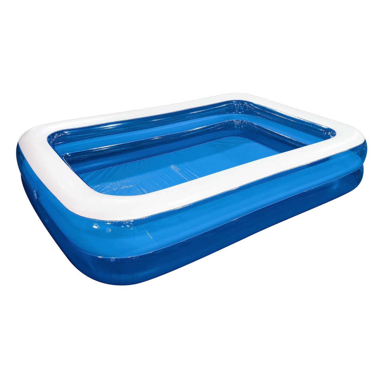 Pool Central® 6.5ft. Blue and White Inflatable Rectangular Swimming Pool